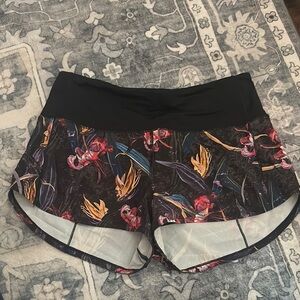 Lululemon Floral Black Shorts